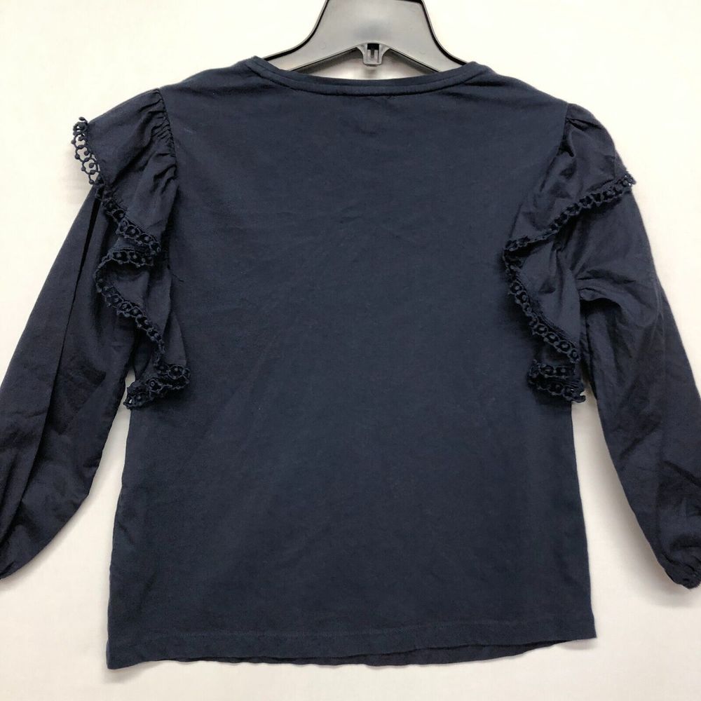 J. CREW Embroidered Ruffle Sleeve Top Blouse Navy Blue Size Extra Small M115 -22 - Picture 13 of 13